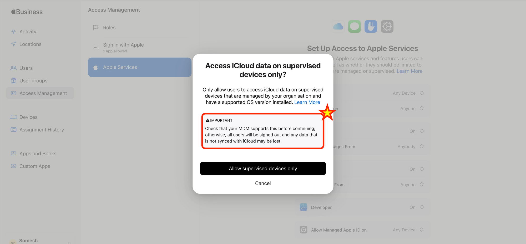 Extending Access Management for Apple Services: Beyond Federated Authentication