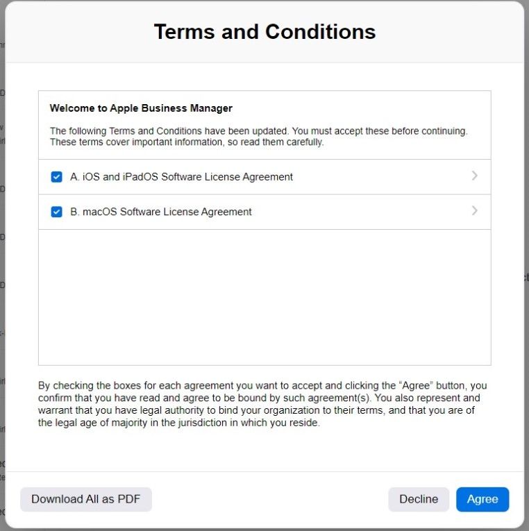 Apple Business Manager Update